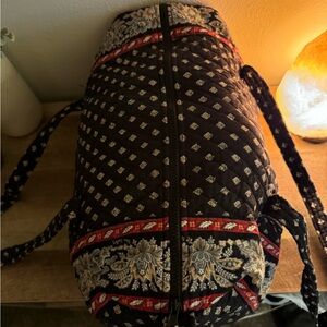 Vera Bradley Retired Classic Vintage Black Floral Duffel Bag